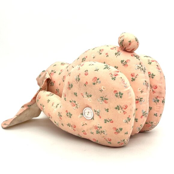 Vintage Floral Print Stuffed Easter Bunny Rabbit Plush Toy Handmade by Grandma - Picture 5 of 16